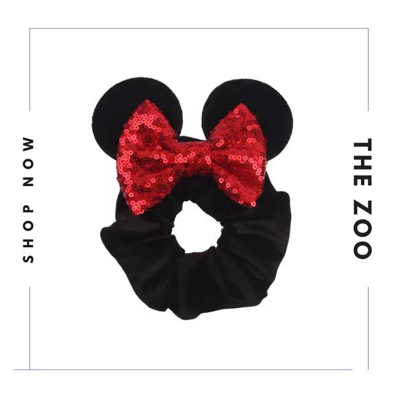 Mouse Ear Hair Clips and Scrunchie Queen of Hearts - Picture 2 of 3